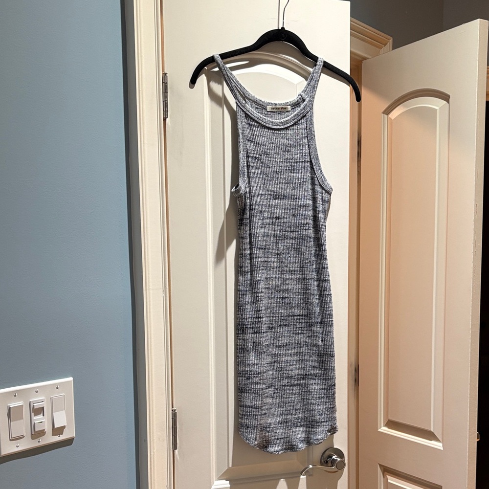 Better Be Gray Ribbed Tank Dress